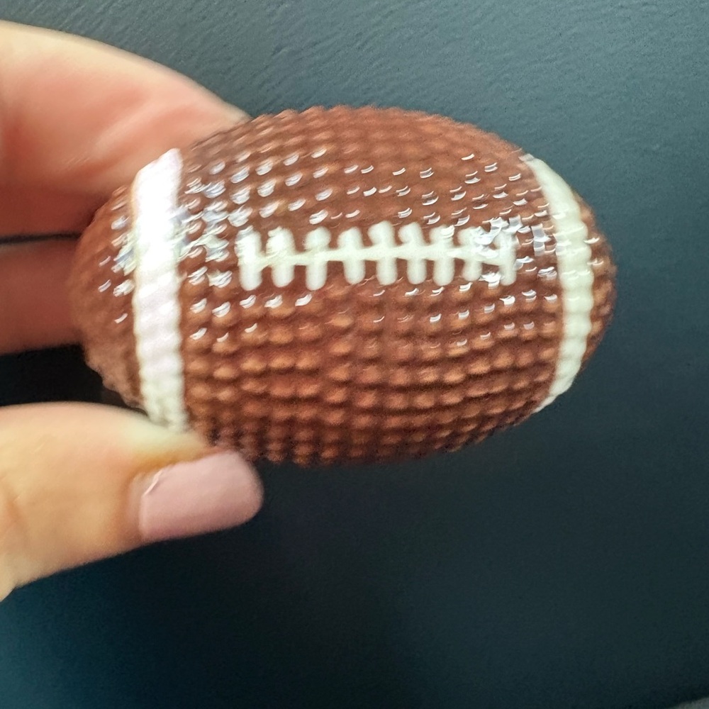 Nora Fleming Football Mini Charm Brown with White Laces - Picture 2 of 3
